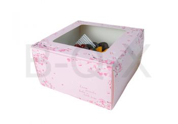 กล่องเค้ก 2 ปอนด์ ลาย ซากุระการ์เด้น(ทรงสูง) 24.5x24.5x15 ซม.