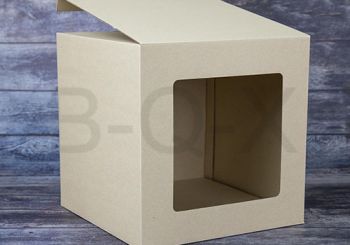 กล่องลูกฟูกพรีเมี่ยมมีหน้าต่าง 25x25x25 cm.