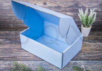 กล่องลูกฟูกพรีเมี่ยม สี Baby Blue 24.5x17x9 cm. 
