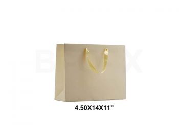 ถุงกระดาษพรีเมียมสีเหลืองขนาด 11x14x4.5นิ้ว