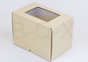 กล่องลูกฟูกพรีเมี่ยม มีหน้าต่าง 11x17x12 cm.