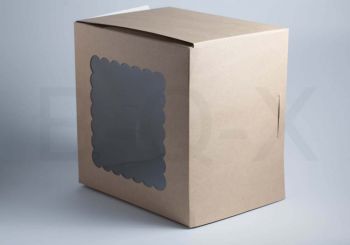 กล่องเค้ก 3 ปอนด์คราฟหลังขาว (ทรงสูง)