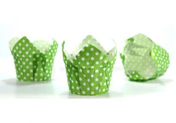 CUP CAKE-Tulip Green Dot (เขียวจุด)