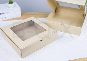 กล่องลูกฟูกพรีเมี่ยมมีหน้าต่าง 30x30x7.6 cm. 
