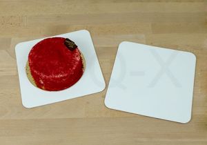 ฐานรองเค้ก 1 ปอนด์ เคลือบกันซึมแบบเงา ไม่ประกบ แบบขอบมน