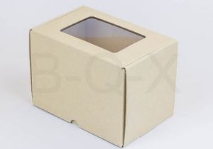 กล่องลูกฟูกพรีเมี่ยม มีหน้าต่าง 11x17x12 cm.