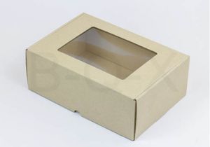 กล่องลูกฟูกพรีเมี่ยม มีหน้าต่าง 17x25x9 cm.
